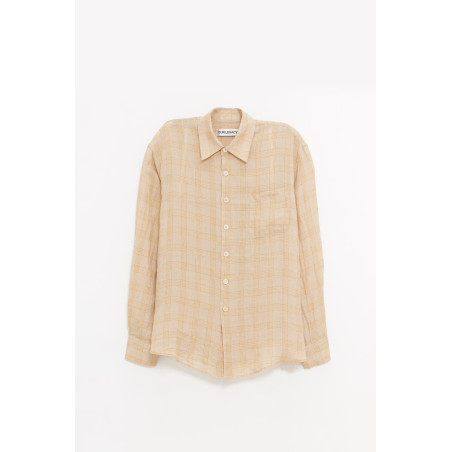 OUR LEGACY VACAY CHECK GAUZE LINEN ABOVE SHIRT